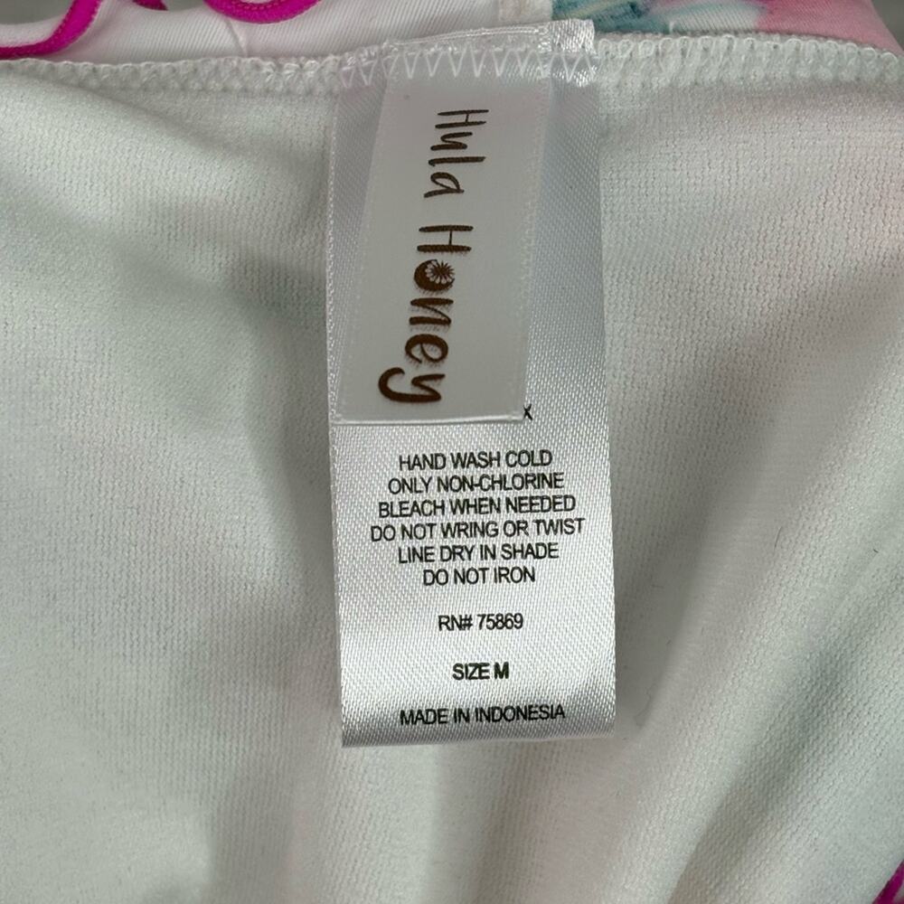 NWT Hula Honey Macy’s Bikini Swimsuit White Multicolor Small - Picture 13 of 16